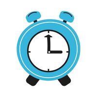 Bright blue alarm clock displaying time with simple and clear design vector