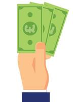 Hand holding some UK Pound notes, making a payment or deal concept isolated on a white background vector