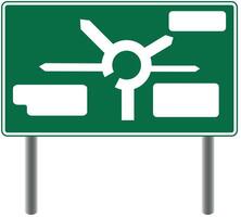 UK green road sign with a roundabout and space for your text, Choice or direction concept vector
