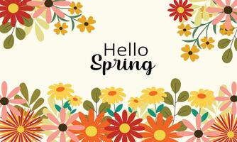 Hello spring and blossom background vector