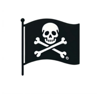 Pirate flag with skull and crossbones symbol representing danger and death png