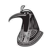 An egyptian bird with a long beak and a long neck vector
