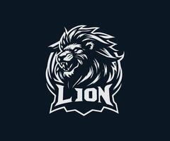 the lion logo design, lion e-sport logo illustration vector
