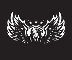 eagle with wings logo design vector