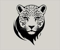 the leopard head is shown in black and white vector