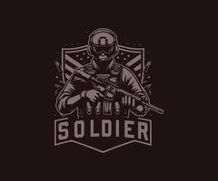 soldier logo design template illustration vector