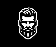 a bearded man with a mustache and beard on a black background vector