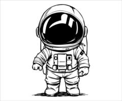 illustration an astronaut in a suit standing on a white background vector