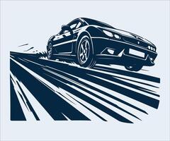 sport car racing illustration, drawing car sketch vector