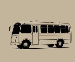 Bus on a beige background. illustration in sketch style vector