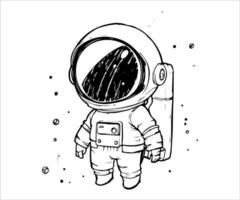 an astronaut in a space suit is shown in this drawing vector