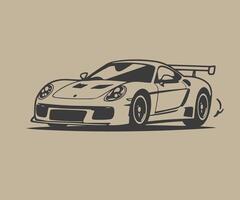 outline a black and white drawing of a race car illustration vector
