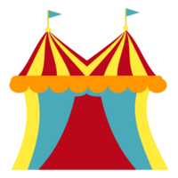 a circus tent with a red, yellow and blue striped top png