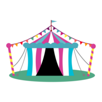 a circus tent with a colorful tent on a transparent background png