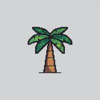 Pixel art illustration Palm Tree. Pixelated Desert Tree. Desert Palm Tree Icon pixelated for the pixel art game and icon for website and game. old school retro. vector