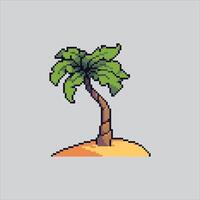 Pixel art illustration Palm Tree. Pixelated Desert Tree. Desert Palm Tree Icon pixelated for the pixel art game and icon for website and game. vector