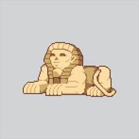 Pixel art illustration Sphynx Statue. Pixelated Egypt Sphynx. Egypt Sphynx Statue Icon pixelated for the pixel art game and icon for website and game. old school retro. vector