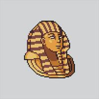 Pixel art illustration Pharaoh Statue. Pixelated Egyptian Pharaoh. Egypt Pharaoh Statue Icon pixelated for the pixel art game and icon for website and game. old school retro. vector
