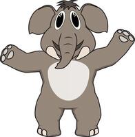 A funny elephant is dancing and waving vector