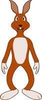 A funny brown rabbit standing in a pose vector