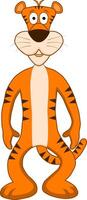 A funny tiger is standing and posing vector