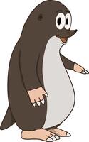 A funny mole is standing smiling vector