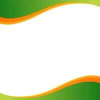 Green wave background template vector