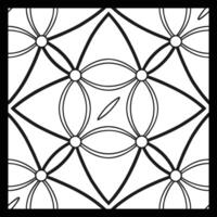 a black and white drawing of a geometric pattern. Classic Monochrome Ornamental Pattern vector