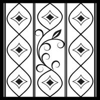 a decorative iron gate with a leaf design vector