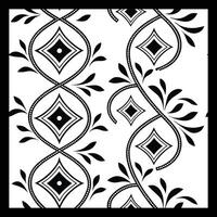 a black and white pattern with a diamond design.Luxury Black and White Ornamental Pattern vector
