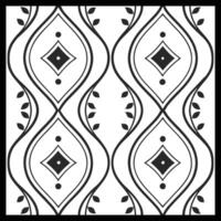 a black and white pattern with a diamond in the center. vector