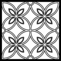 a black and white design with a flower pattern. vector
