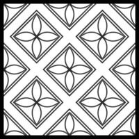 a black and white square pattern with a flower design vector