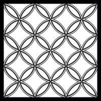 a black and white drawing of a geometric pattern. Seamless Black and White Ornamental vector