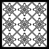 a black and white square pattern with flowers vector
