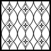 a black and white design with a pattern of black and white flowers. vector