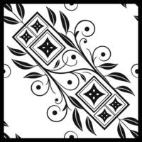 a black and white square pattern with a square frame vector