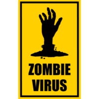 Caution zombie sign. Zombie hand png
