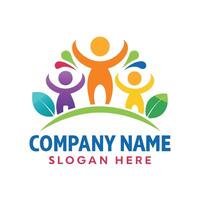 a logo for a company that is designed to look like a family on a white background vector