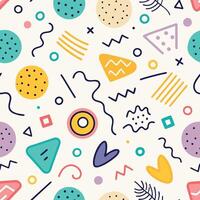 seamless pattern with colorful geometric shapes and shape on a white backgrounds vector