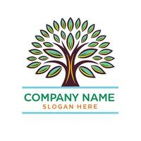 a tree logo with leaves and branches on a white background vector