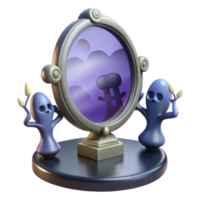 Haunted Mirror with Ghostly Reflection Inside png