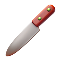 Sharp Chef Knife with Red Handle for Kitchens png