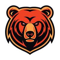 the head of a bear is shown in a logo on a white background vector