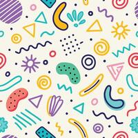 seamless pattern with colorful retro on a white background vector