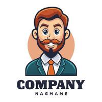 a man with a beard and mustache is wearing a suit on a white background vector