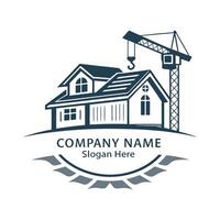 a house with a crane on it and a crane on the roof on a white background vector