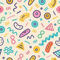 seamless pattern with colorful shapes on a white background vector