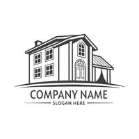 a house logo with a window and dooron a white background vector