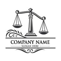 a justice scale logo with a black and white design on a white background vector